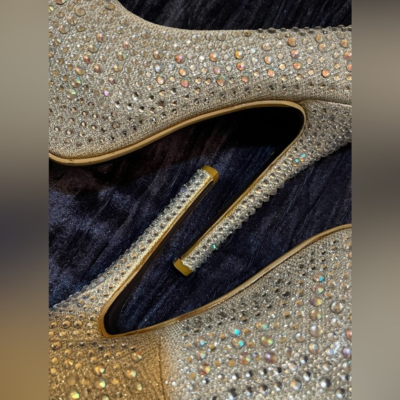 Shrek silver bling shimmery gem stone Rhinestone heels formal attire to shine on - Picture 9 of 16